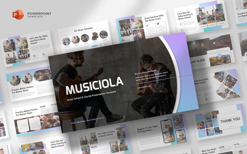 musiciola music school amp course powerpoint template original