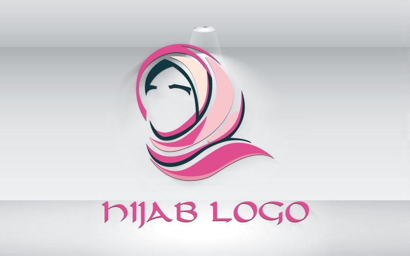 muslim women hijab logo template vector file original