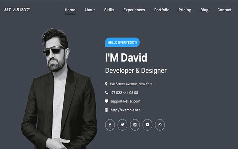 my about personal portfolio html template original