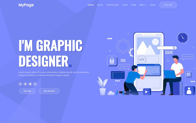 mypage personal page landing page template original