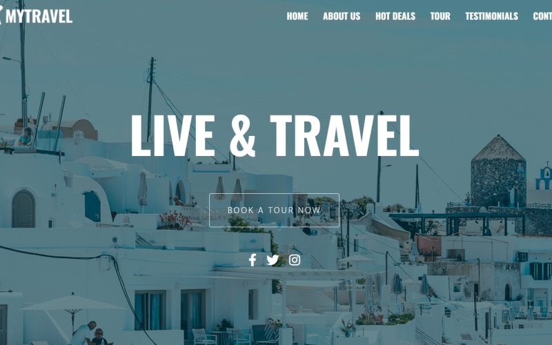 mytravel travel agency one page html website template original