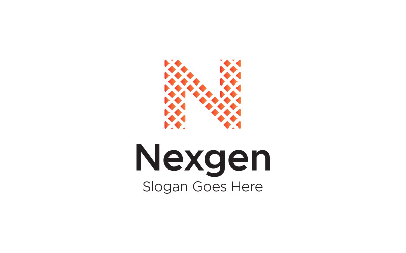 n letter nexgen logo design template original