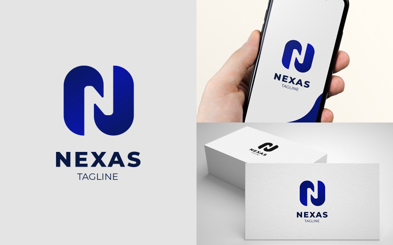 n shape letter logo nexas original
