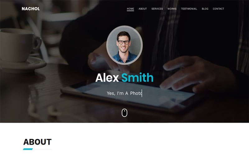 nachol personal portfolio website landing page template original