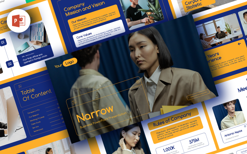narrow powerpoint business presentation original