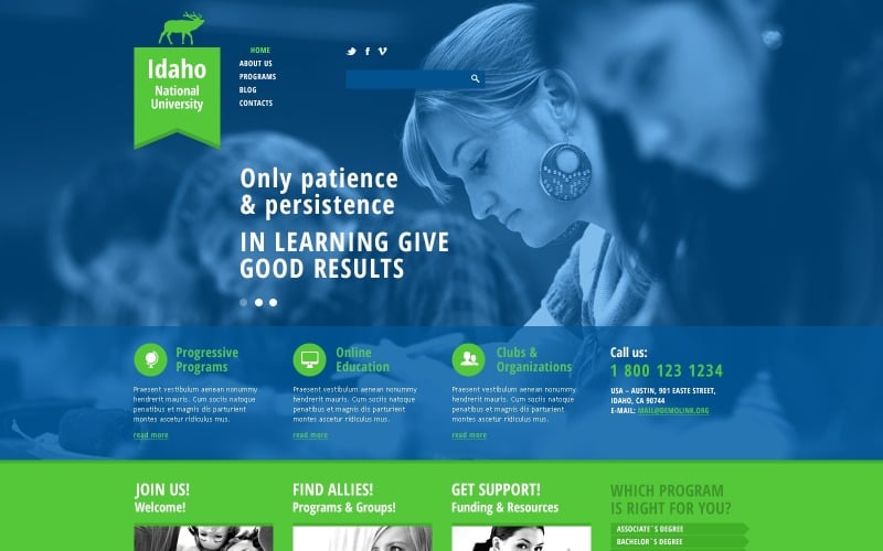 national university joomla template original