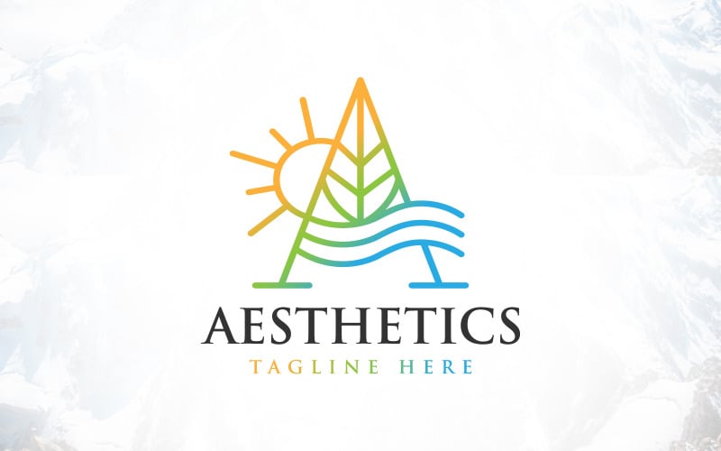 natural letter a aesthetics logo design original