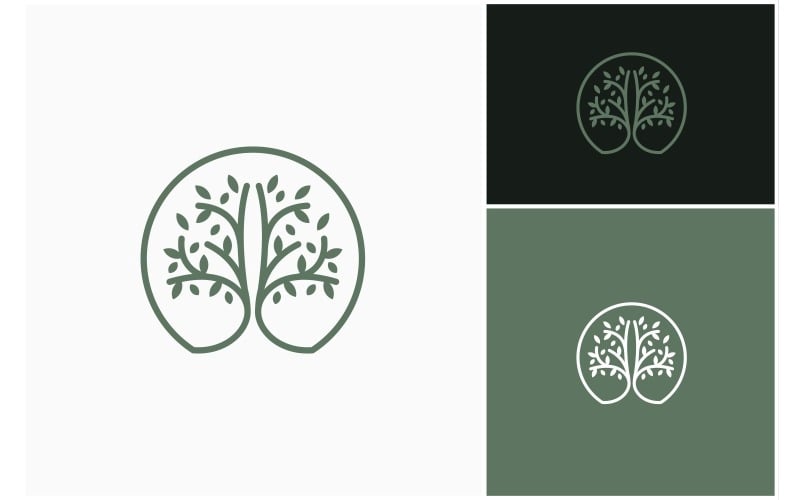 natural tree line art logo original
