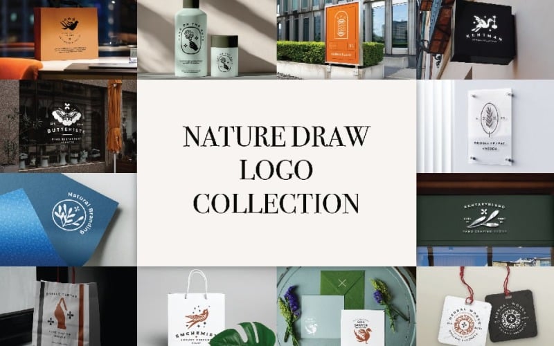 nature draw logo collection original