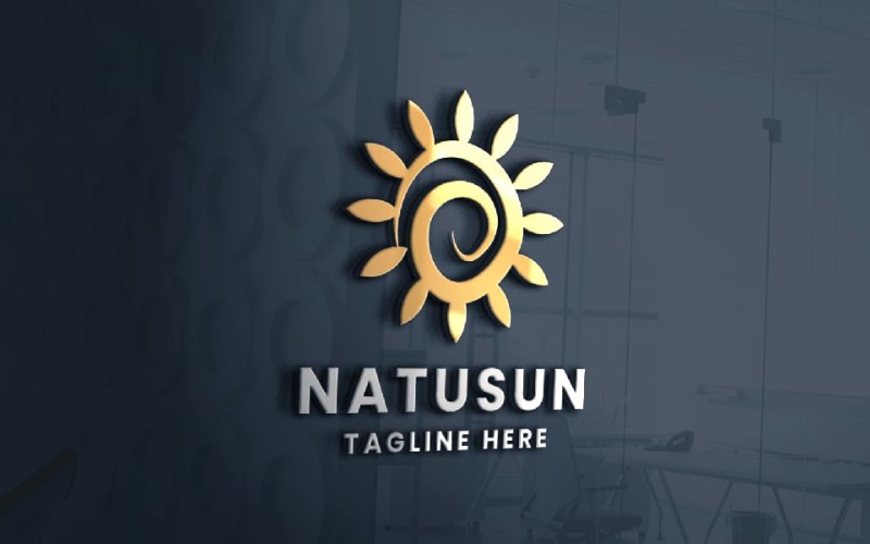 nature sun pro logo template original
