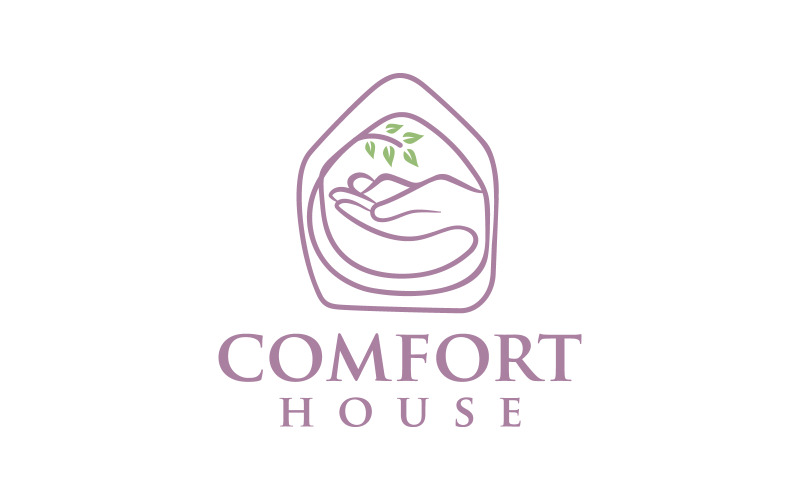 nature with sleep organic comfort house logo design original