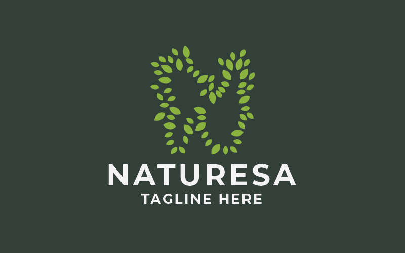 naturesa letter n pro logo template original