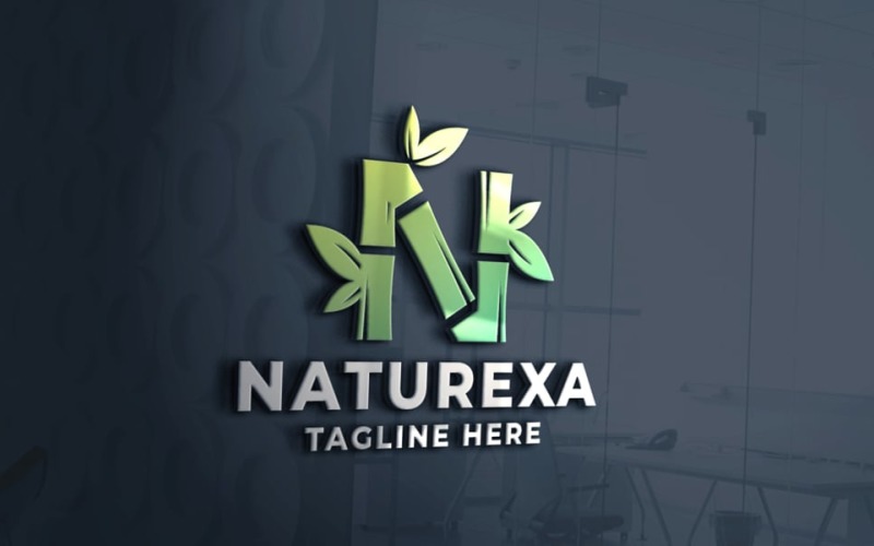 naturexa letter n pro logo template original