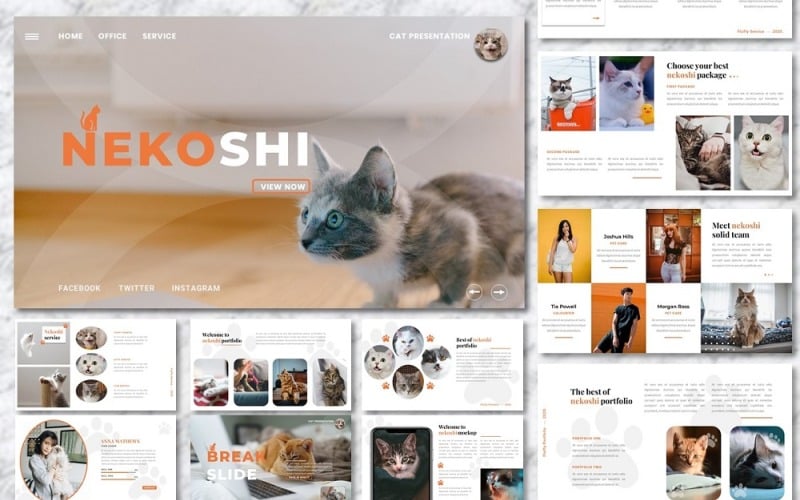 nekoshi pet business presentation powerpoint template original