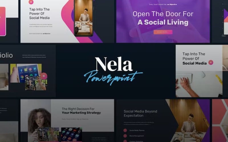 nela digital marketing powerpoint template original