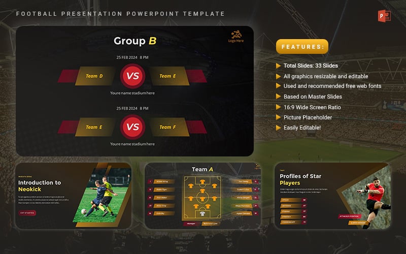 neokick football presentation powerpoint template original