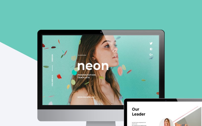 neon colorful presentation powerpoint template original
