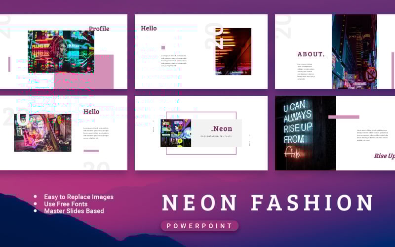 neon fashion powerpoint template original