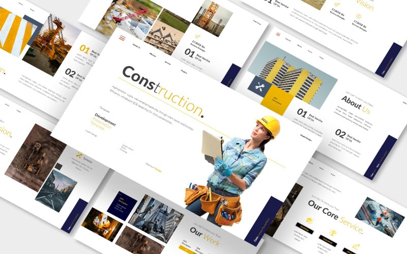 nero construction presentation powerpoint template original