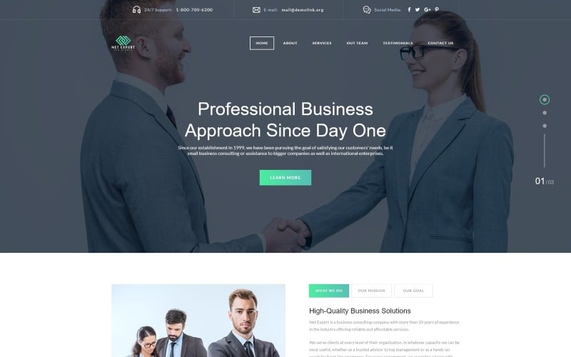 net expert business consulting html landing page template original