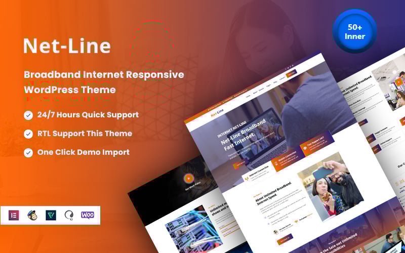netline broadband internet responsive wordpress theme original