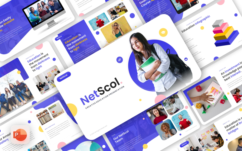 netscol creative education powerpoint template original