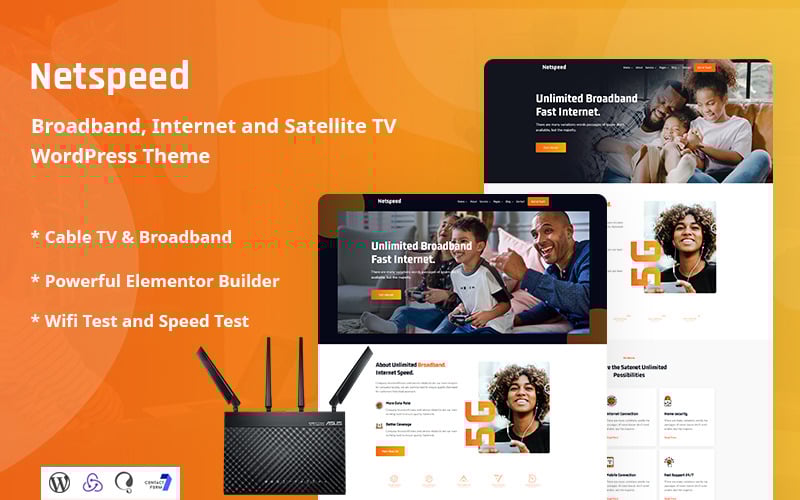 netspeed broadband internet and satellite responsive wordpress theme original