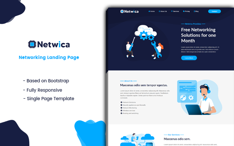 netwica networking landing page template original