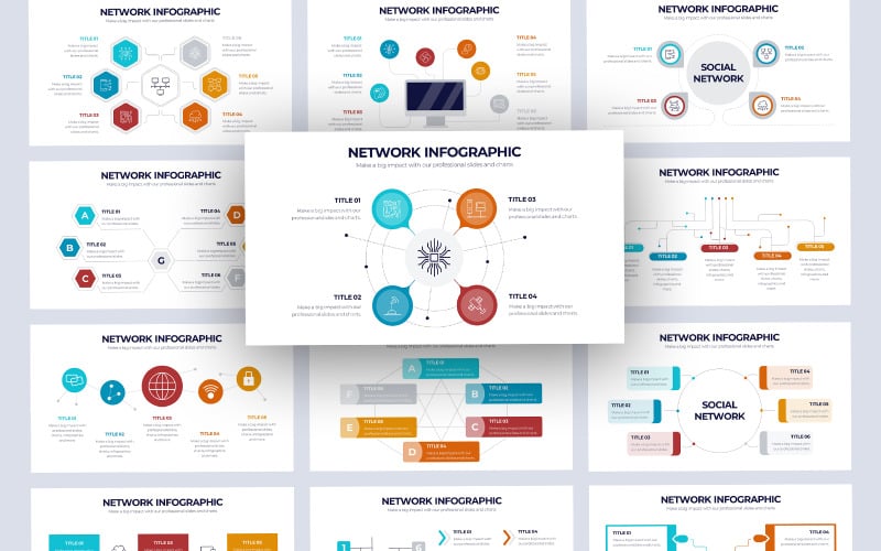 network infographic powerpoint template original