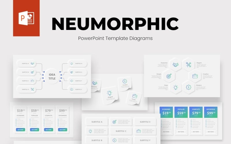 neumorphic animated powerpoint template designs original