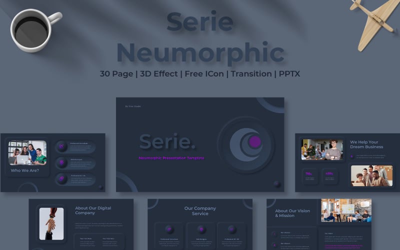 neumorphic powerpoint presentation template original