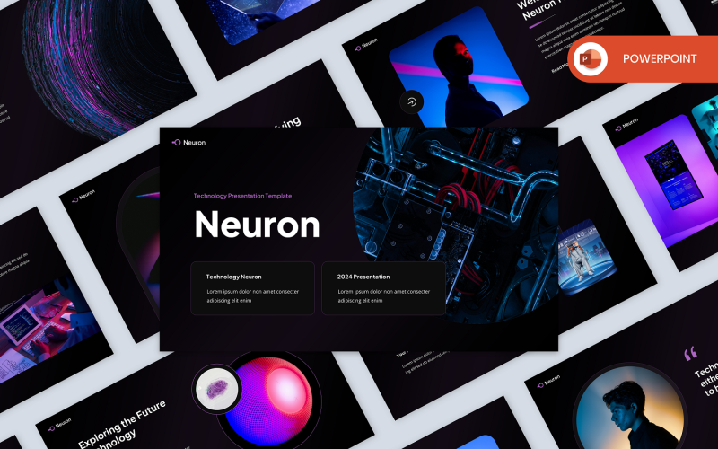 neuron technology powerpoint template original