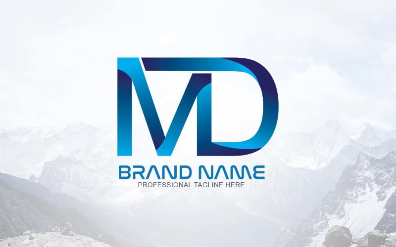 new creative letter md logo design brand original