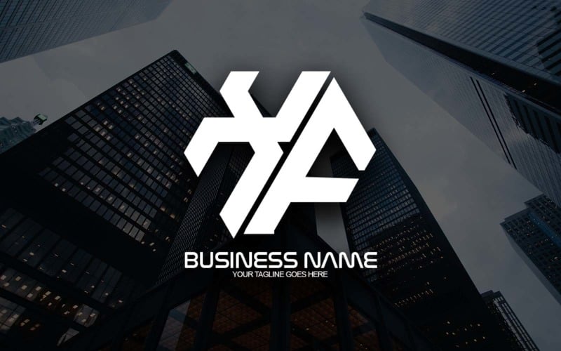 new professional polygonal xf letter logo design for your business brand identity original