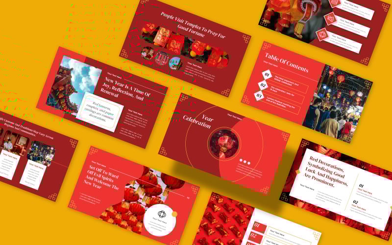 new year celebration festival presentation powerpoint template original