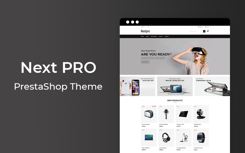 next pro electronics responsive prestashop theme original