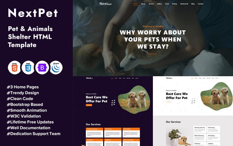 nextpet pet animal html template original