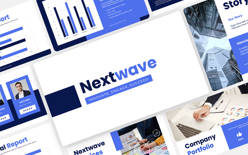 nextwave business presentation design template original