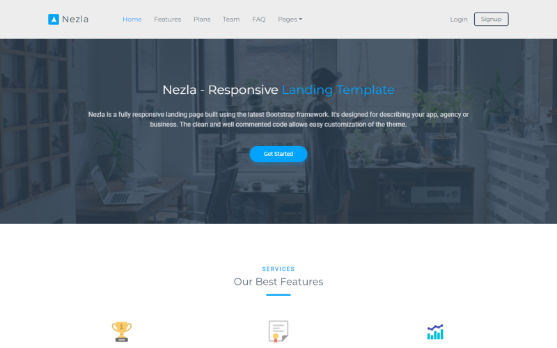 nezla responsive bootstrap landing page template original