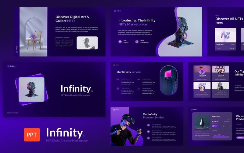 nft digital creative marketplace powerpoint template original