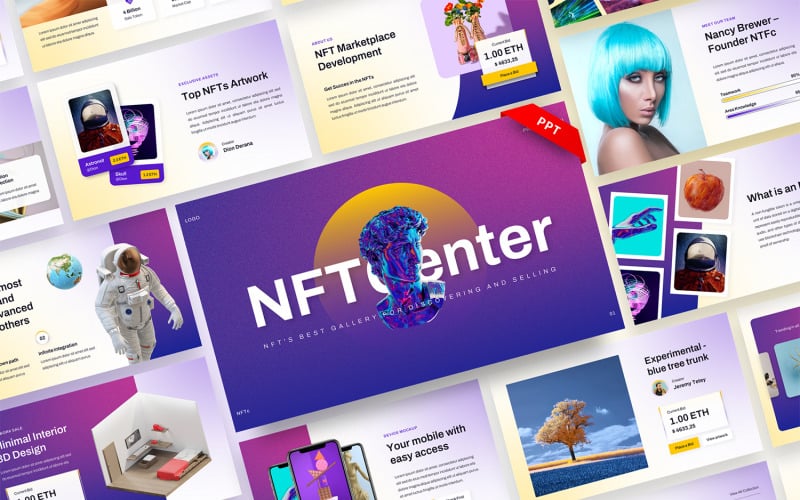 nftcenter nft creative digital assets powerpoint template original