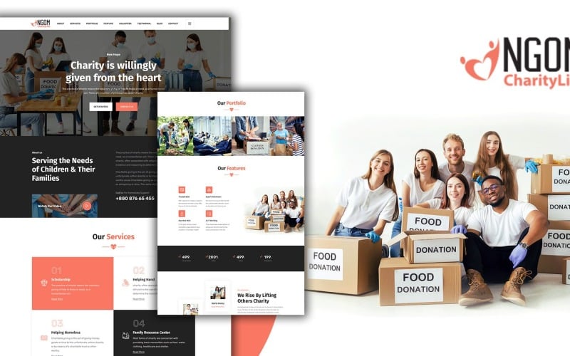 ngom nonprofit donation landing page html template original