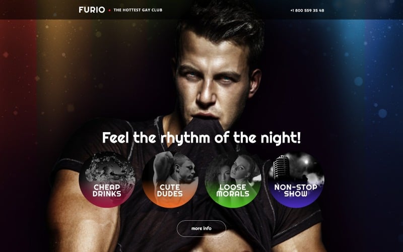 night club responsive landing page template original