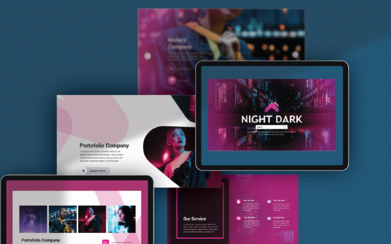 night dark powerpoint template original