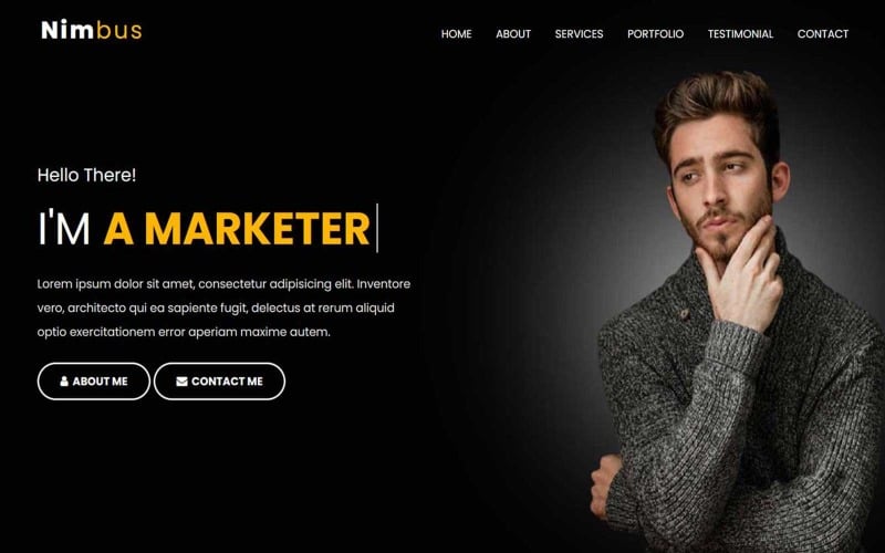 nimbus personal portfolio html landing page template original