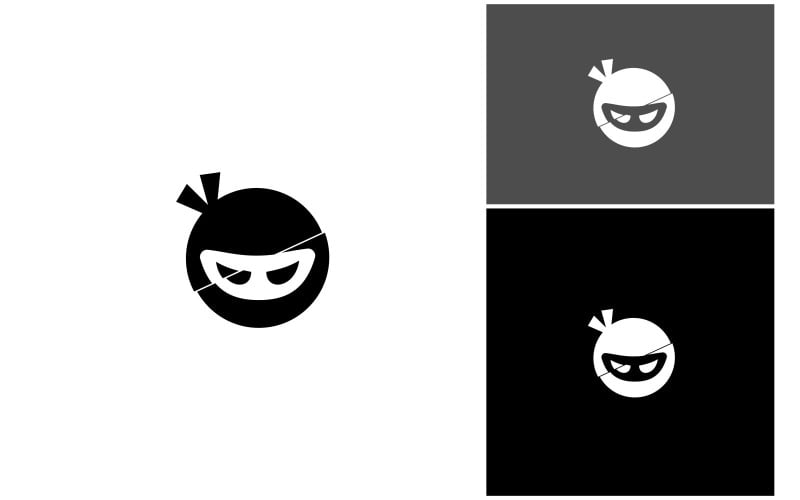 ninja head slash illustration logo original