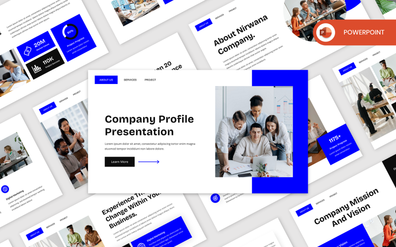 nirwana company profile powerpoint template original