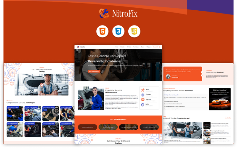 nitrofix car repair html website template original
