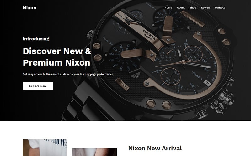 nixon watch landing page template original