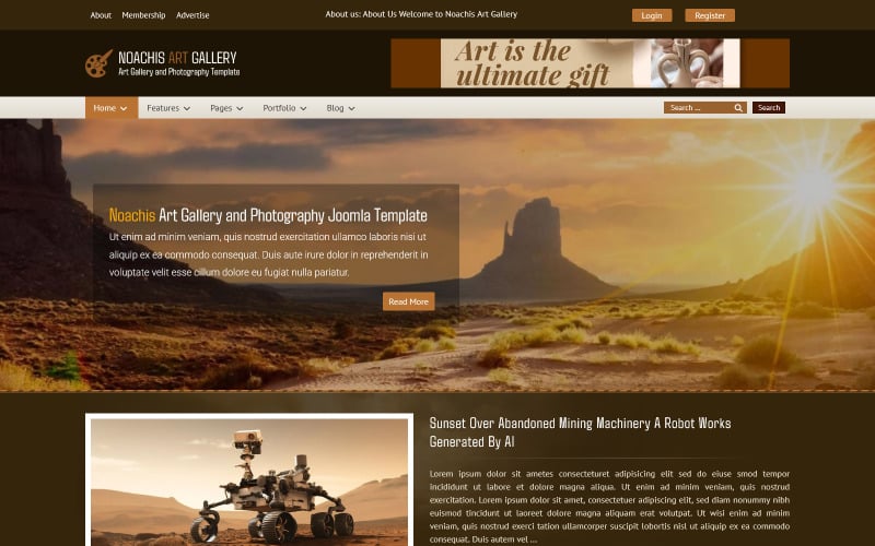 noachis art gallery and photography joomla and template original